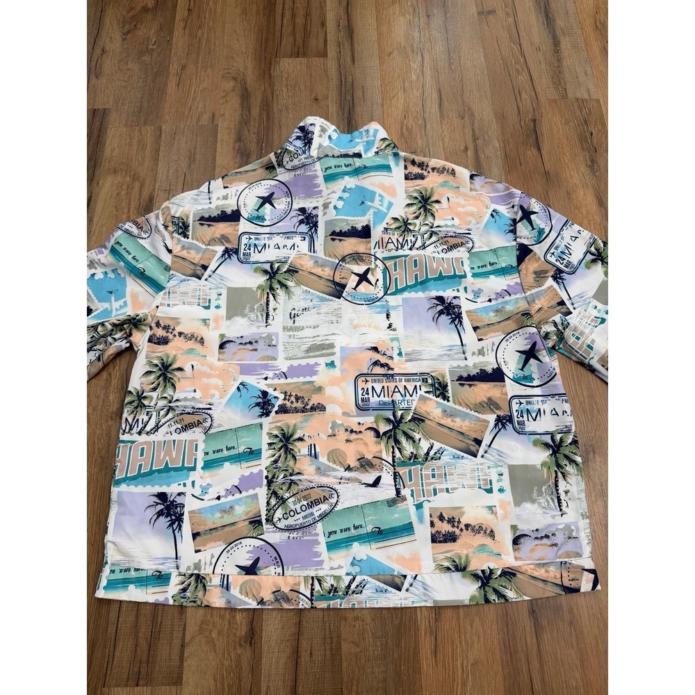 Royalty by Maluma Men's Tropical Half Zip Windbreaker Jacket Medium - Picture 3 of 8